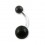 Piercing Nombril Acrylique Noir Boules