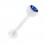Piercing Langue Bioflex Blanc Diamant Bleu
