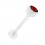 Piercing Langue Bioflex Blanc Diamant Rouge