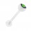 Piercing Langue Bioflex Blanc Diamant Multicolore