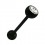 Piercing Langue Bioflex Noir Diamant Blanc