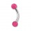 Piercing Arcade Acrylique Rose Transparent Boules