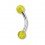 Piercing Arcade Acrylique Jaune Transparent Boules