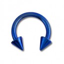 Tragus / Oreille Titane Anodis&eacute; Bleu Marine Deux Piques