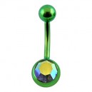 Nombril Titane Anodisé Vert Diamant