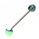 Langue Acrylique Vert / Blanc Transparent Marbré