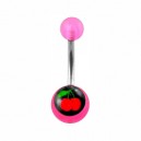 Nombril Acrylique Transparent Rose Cerises