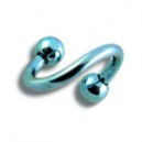 
Helix / Spirale Titane Anodis&eacute; Bleu Clair Boules