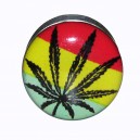 Plug Oreille / Lobe Acier Chirurgical 316L Cannabis