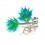 Boucles d'Oreilles Silicone Piques Bleu / Vert