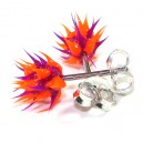 Boucles d'Oreilles Silicone Piques Orange / Violet