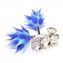 Boucles d'Oreilles Silicone Piques Bleu / Violet