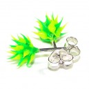 Boucles d'Oreilles Silicone Piques Vert / Vert