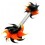 Piercing Téton Silicone Noir / Orange