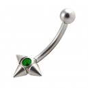 Arcade Acier Chirurgical 3 Piques Diamant Vert Foncé