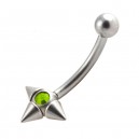 Arcade Acier Chirurgical 3 Piques Diamant Vert Clair