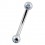 Piercing Arcade Acier 316L Deux Diamants Strass Bleu Clair