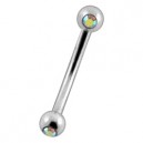Arcade Acier 316L Deux Diamants Strass Multicolore