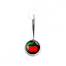 Nombril Acrylique Transparent Cerises