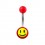 Piercing Nombril Acrylique Transparent Rouge Smiley