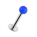 Labret / Tragus Acrylique Bleu Foncé Transparent Boule