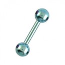T&eacute;ton / Barbell Titane Anodis&eacute; Bleu Clair Deux Boules
