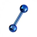 Téton / Barbell Titane Anodisé Bleu Marine Deux Boules