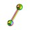 Piercing Téton / Barbell Titane Anodisé Multicolore Deux Boules