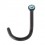 Piercing Nez Blackline Diamant Bleu Clair