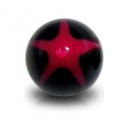Boule Acrylique UV Etoile Rouge / Noir