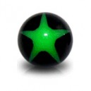 Boule Acrylique UV Etoile Verte / Noir