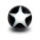 Boule de Piercing Acrylique UV Etoile Blanche / Noir