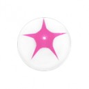 Boule Acrylique UV Etoile Rose / Blanc