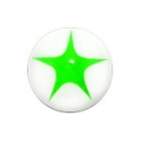Boule Acrylique UV Etoile Verte / Blanc