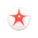 Boule Acrylique UV Etoile Orange / Blanc