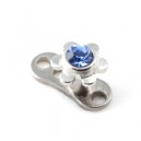 Diamant Fleur Strass Bleu Marine