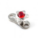 Diamant Fleur Strass Rouge