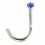 Piercing Nez Acier Chirurgical Diamant Bleu Foncé