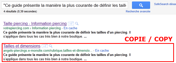 Aper&ccedil;u de d&eacute;tection de plagiat