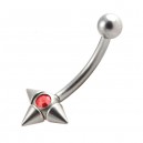 Arcade Acier Chirurgical 3 Piques Diamant Rouge