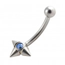 Arcade Acier Chirurgical 3 Piques Diamant Bleu Clair