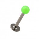 
Labret / Tragus Acrylique Vert avec Boule Pleine
