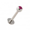 
Tragus / Labret avec Boule Pierre Strass Rose