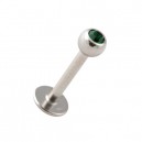 
Tragus / Labret avec Boule Pierre Strass Vert Fonc&eacute;