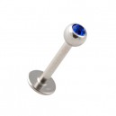
Tragus / Labret avec Boule Pierre Strass Bleu Fonc&eacute;