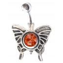 
Nombril Papillon Diamant Rouge