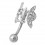 Piercing Nombril Papillon Ailes Batantes Blanc 3
