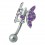 Piercing Nombril Papillon Ailes Batantes Violet 3