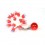 Piercing Nombril Silicone Rouge / Blanc