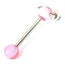 Piercing Langue Compos&eacute; Rose r&eacute;actif UV